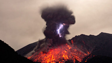 Volcano Shockwave And Lightning