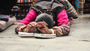 The ancient Buddhist gesture of prostration