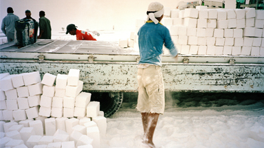 Labourers Toil At Limestone Quarries