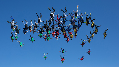 SKYDIVERS COMPLETE WORLD RECORD JUMP