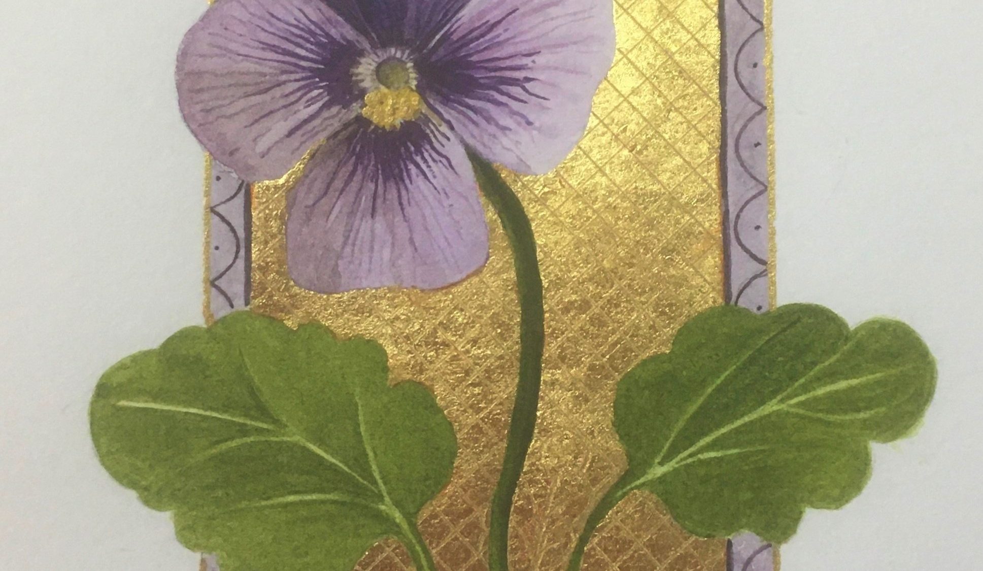 an illustration of a viola with a gilded background