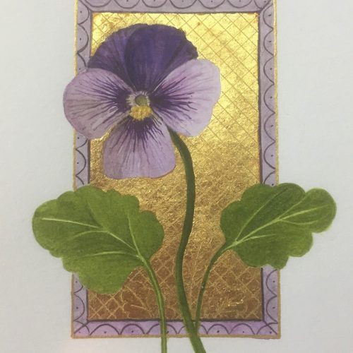 Flowers with a gilded background