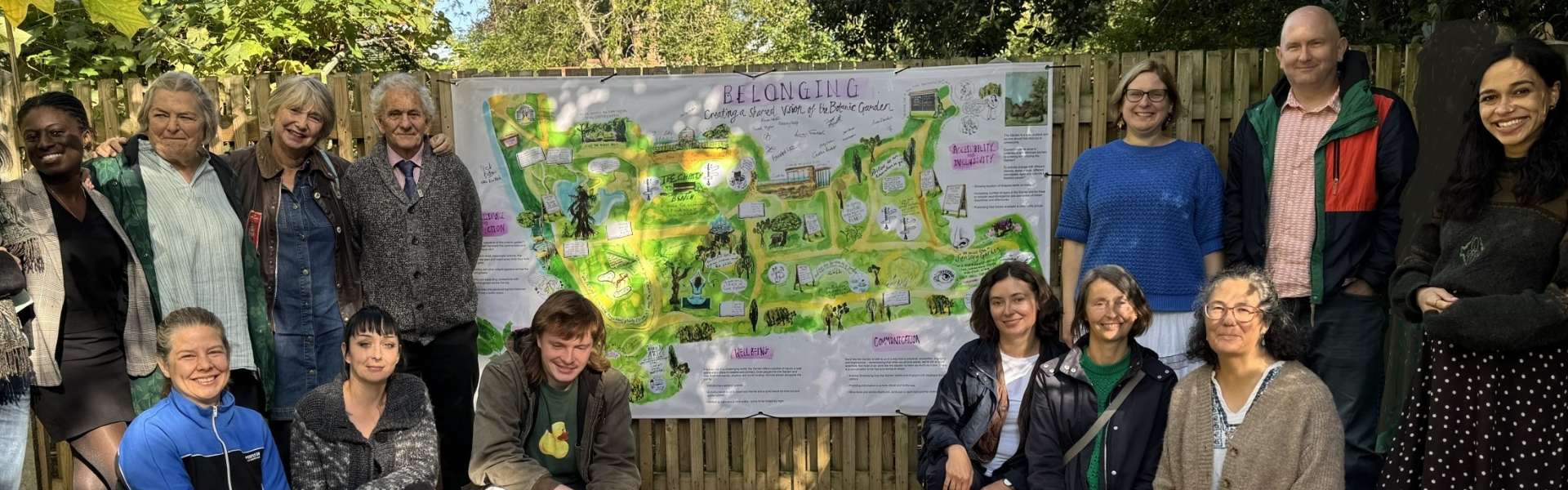 Illustrated map showing how local communities could have a better sense of belonging in the Botanic Garden