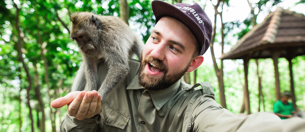 monkey selfies abroad with your mobile