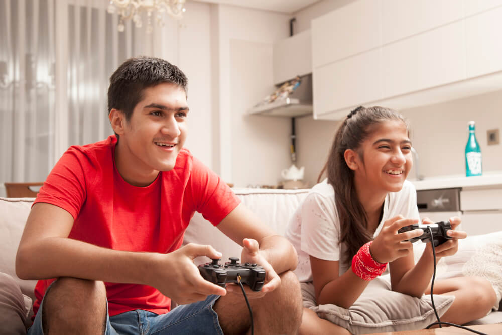 gamers at home