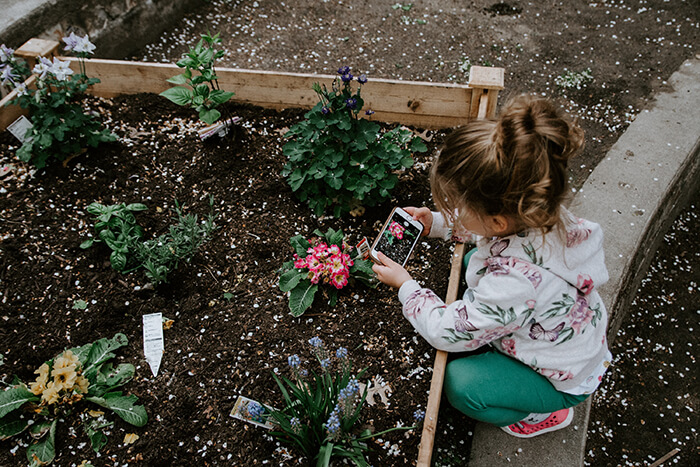 Young girl in the garden