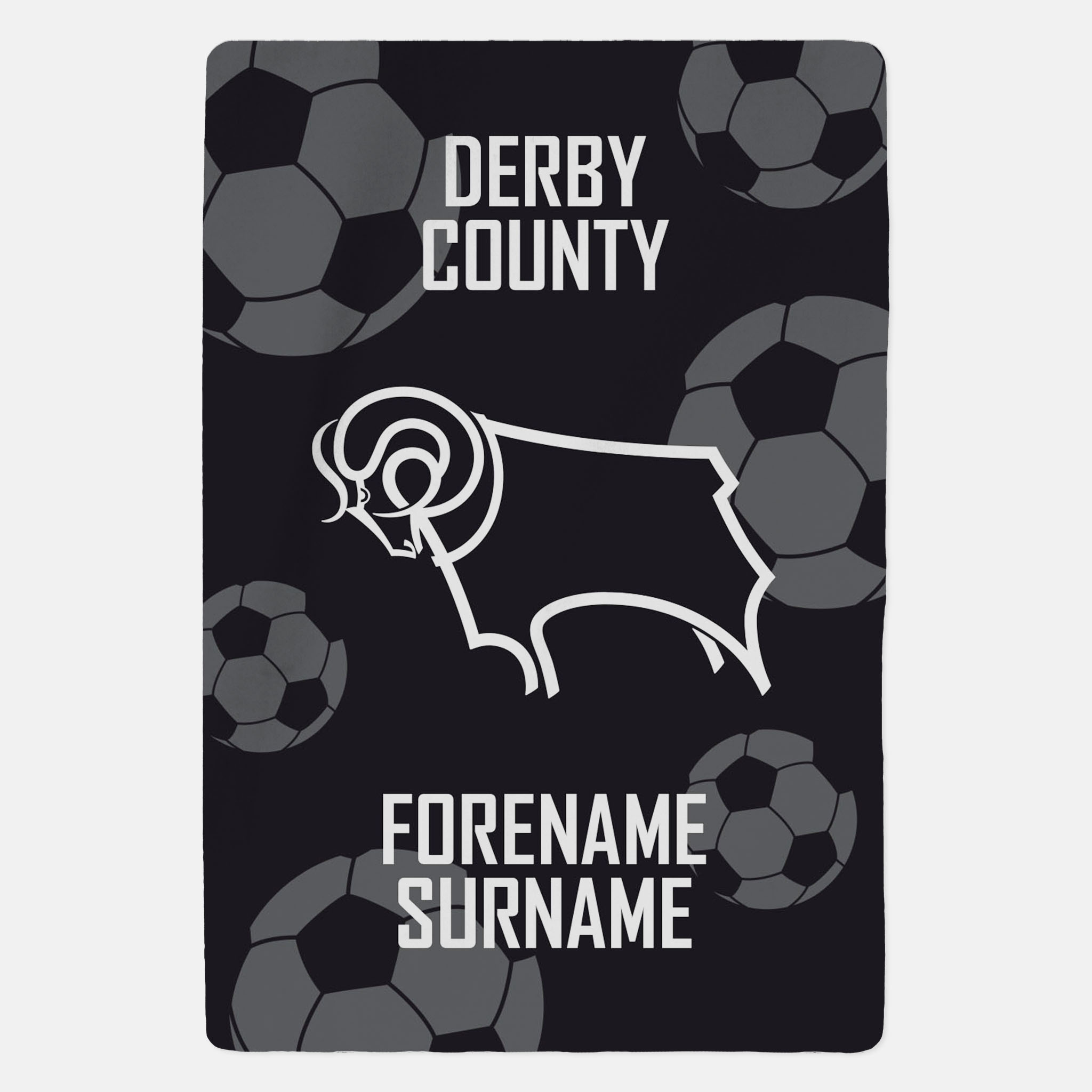 Official Derby County FC PERSONALISED Crest Towel 80cm x 160cm