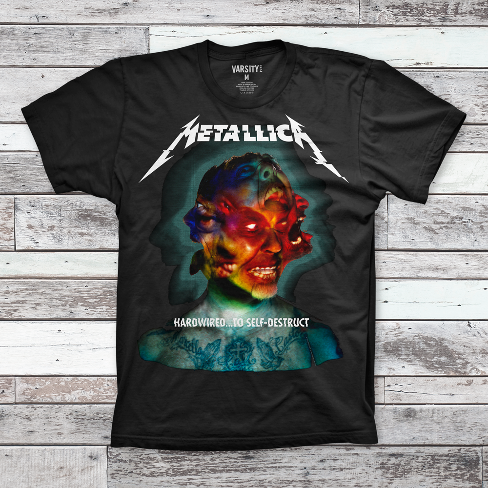 Mens T-Shirt Metallica Hardwired Album Cover