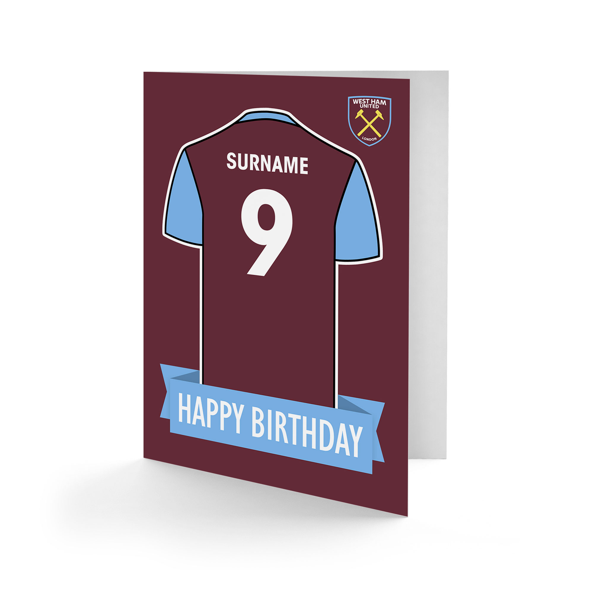 West Ham Favourite Football Player//Number Personalised Water Bottle Sticker