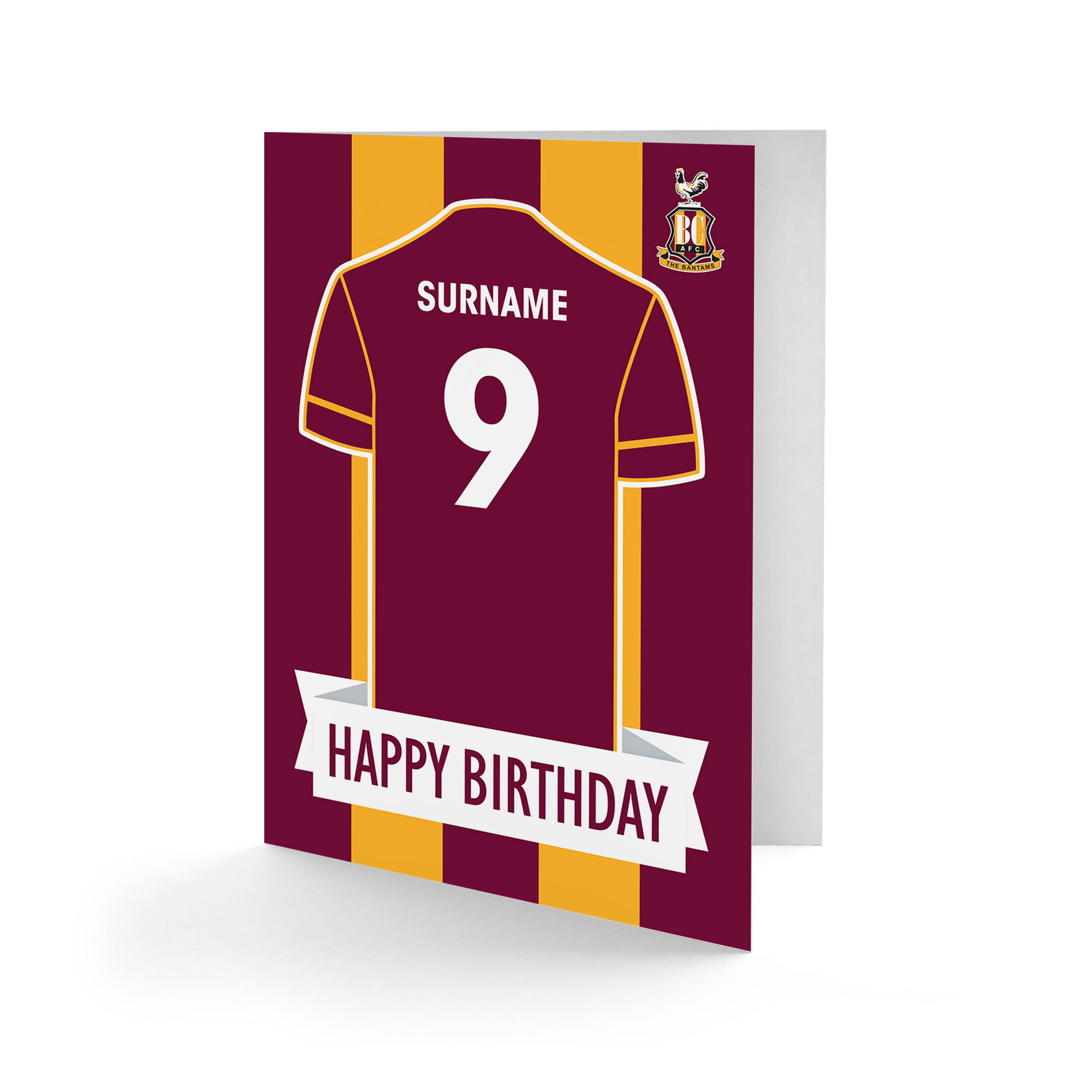Greeting Cards & Party Supply PERSONALISED BIRTHDAY CARD BRADFORD CITY