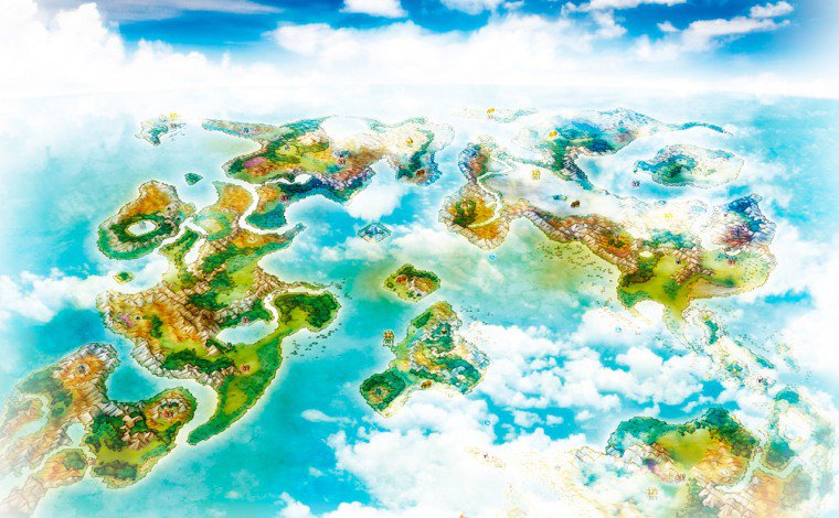 Carte du monde (worldmap) de Dragon Qest VII
