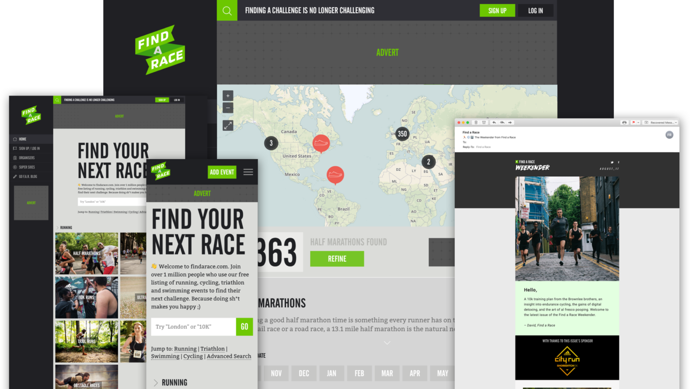 Findarace Screens