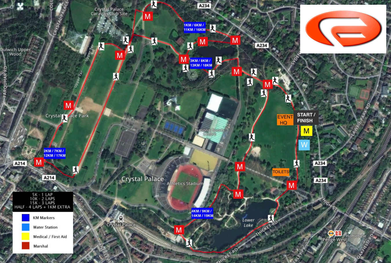 Conquer Crystal Palace Run Route