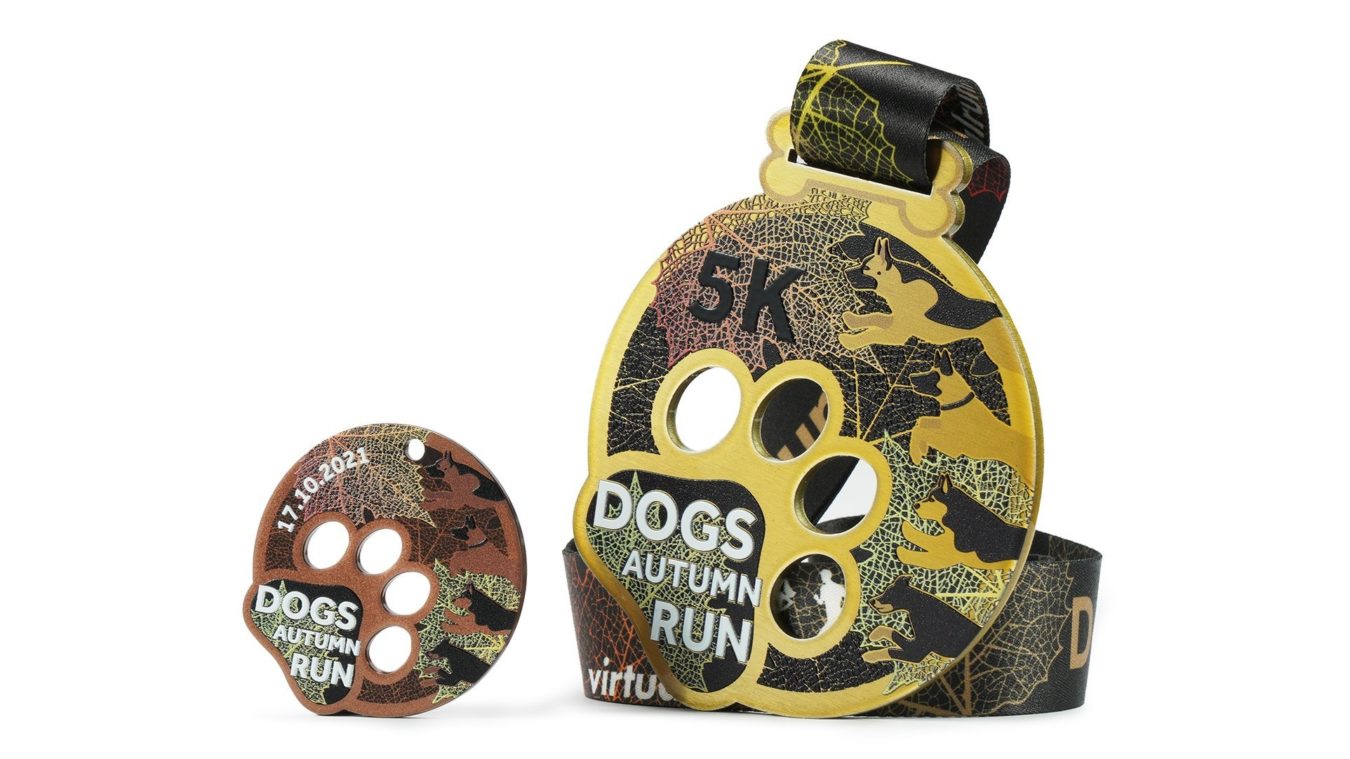 Dogs Run Medal Virtual Runners Autumn 2021