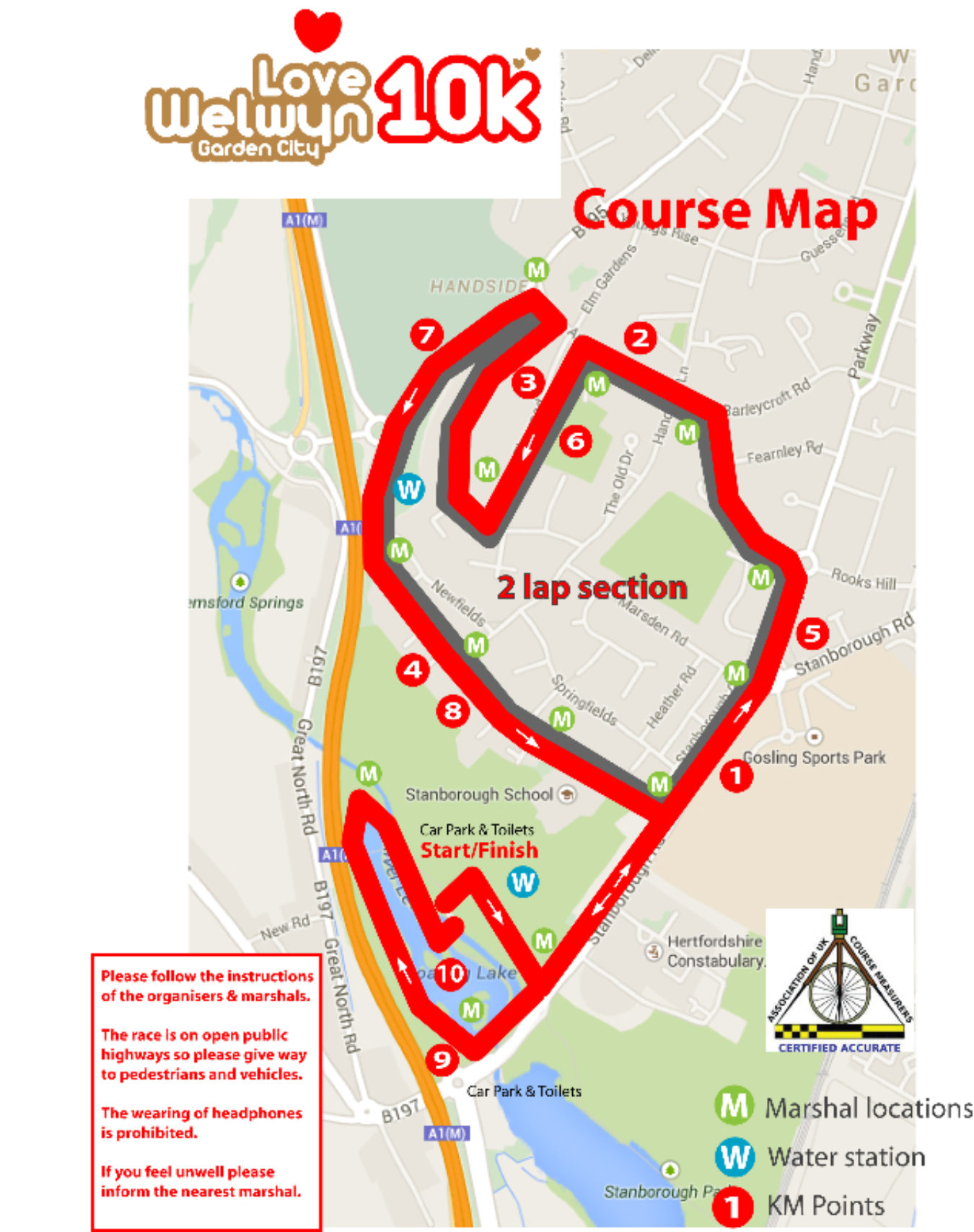 Love Welwyn 10K Map