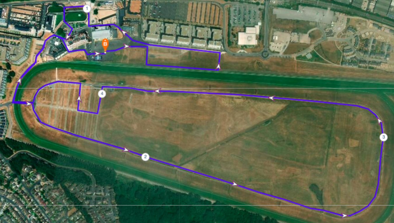 Newbury Racecourse Race Route V2