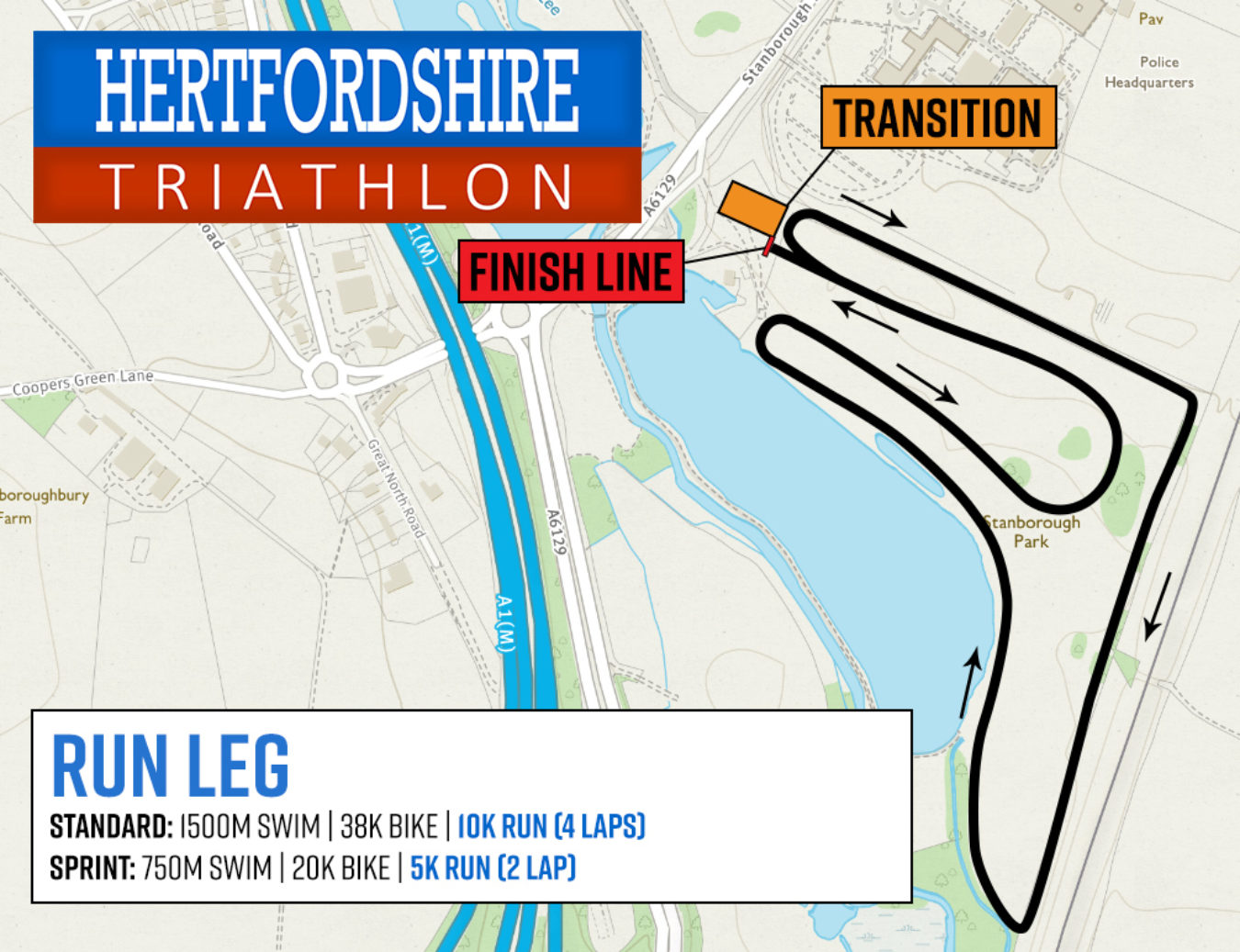 Herts Tri Run Route