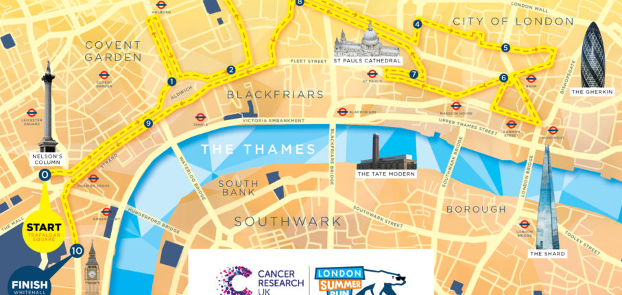 London Summer Run Map New
