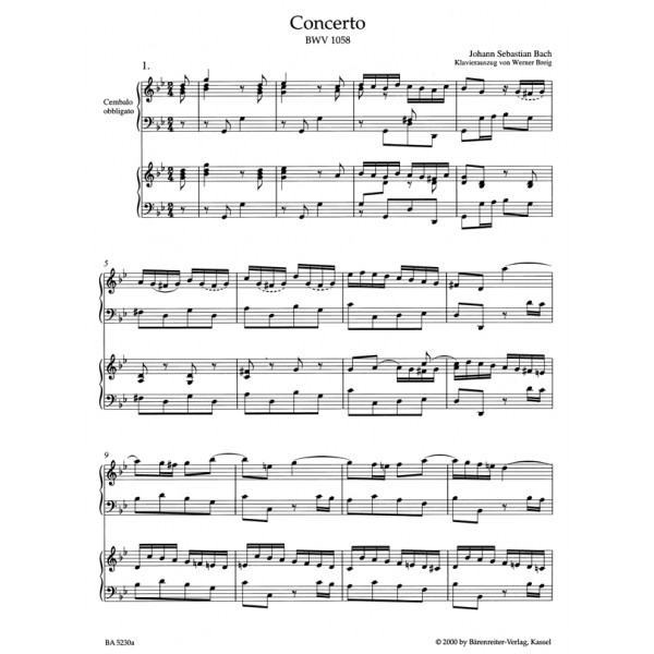 j s concerto for keyboard no 7 in g minor bwv 1058 urtext bach piano sheet music