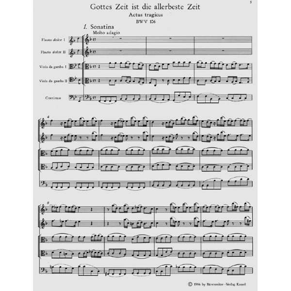 how assemble to violin Gottes Zeit (Actus  Bach No.106: J.S. Cantata tragicus