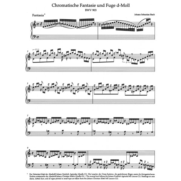 j s chromatic fantasy fugue in d minor bwv 903 urtext tocatta and fugue in d minor sheet music