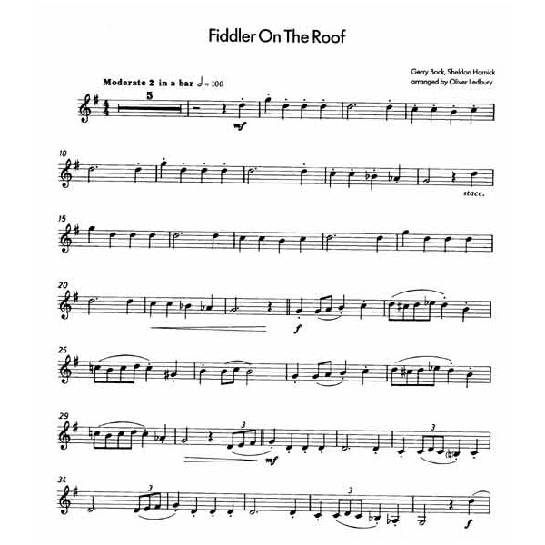jazzed up for clarinet fiddler on the roof sheet music