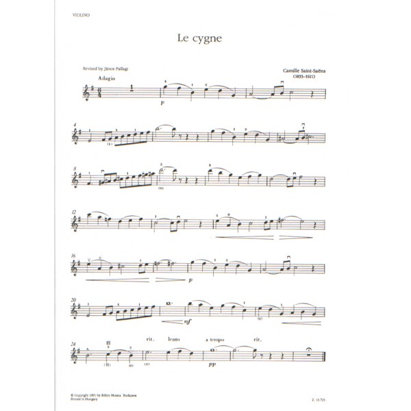 saint saens camille the swan for violin and piano the swan saint saens piano sheet music