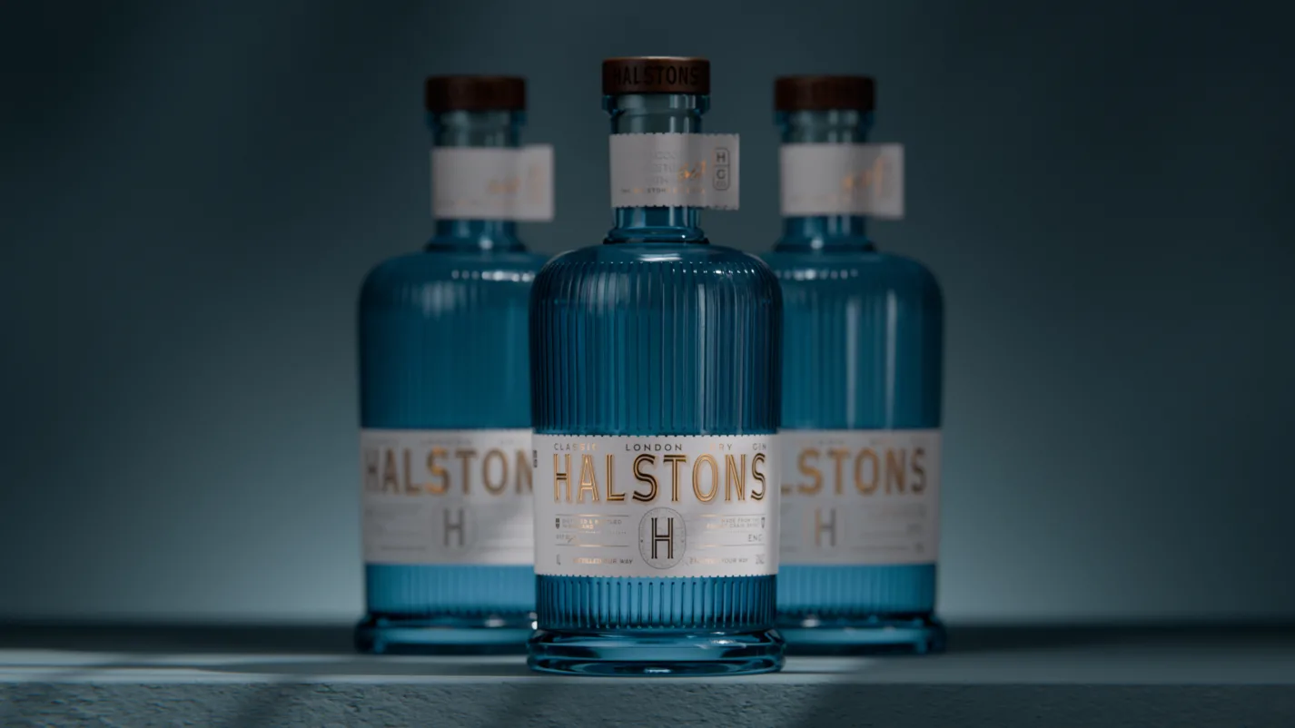 Halstons 3 Bottles square blue R