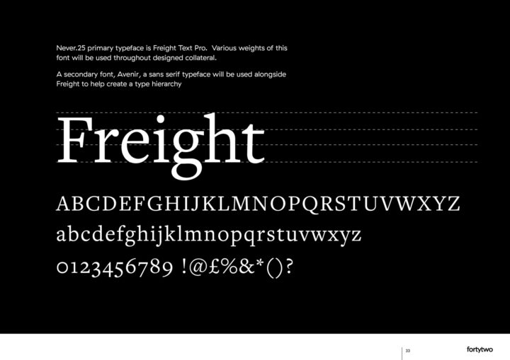Never25 Brand Guidelines Freight