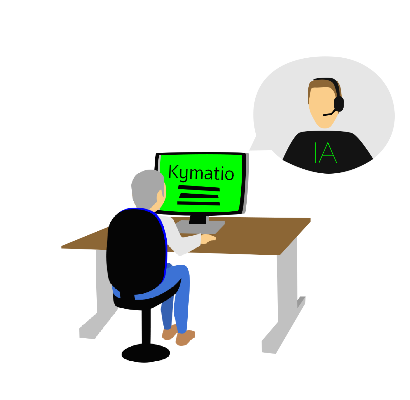 Home 3 Employee chatting with Kymatios IA