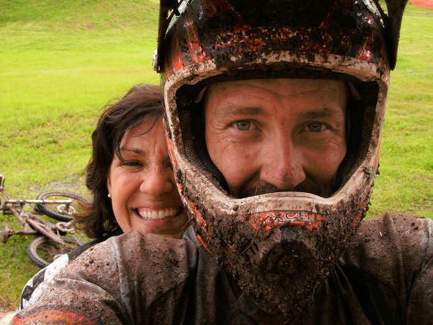 Biken gehört immer noch zu seinen Leidenschaften, hier mit seiner Frau Stacy