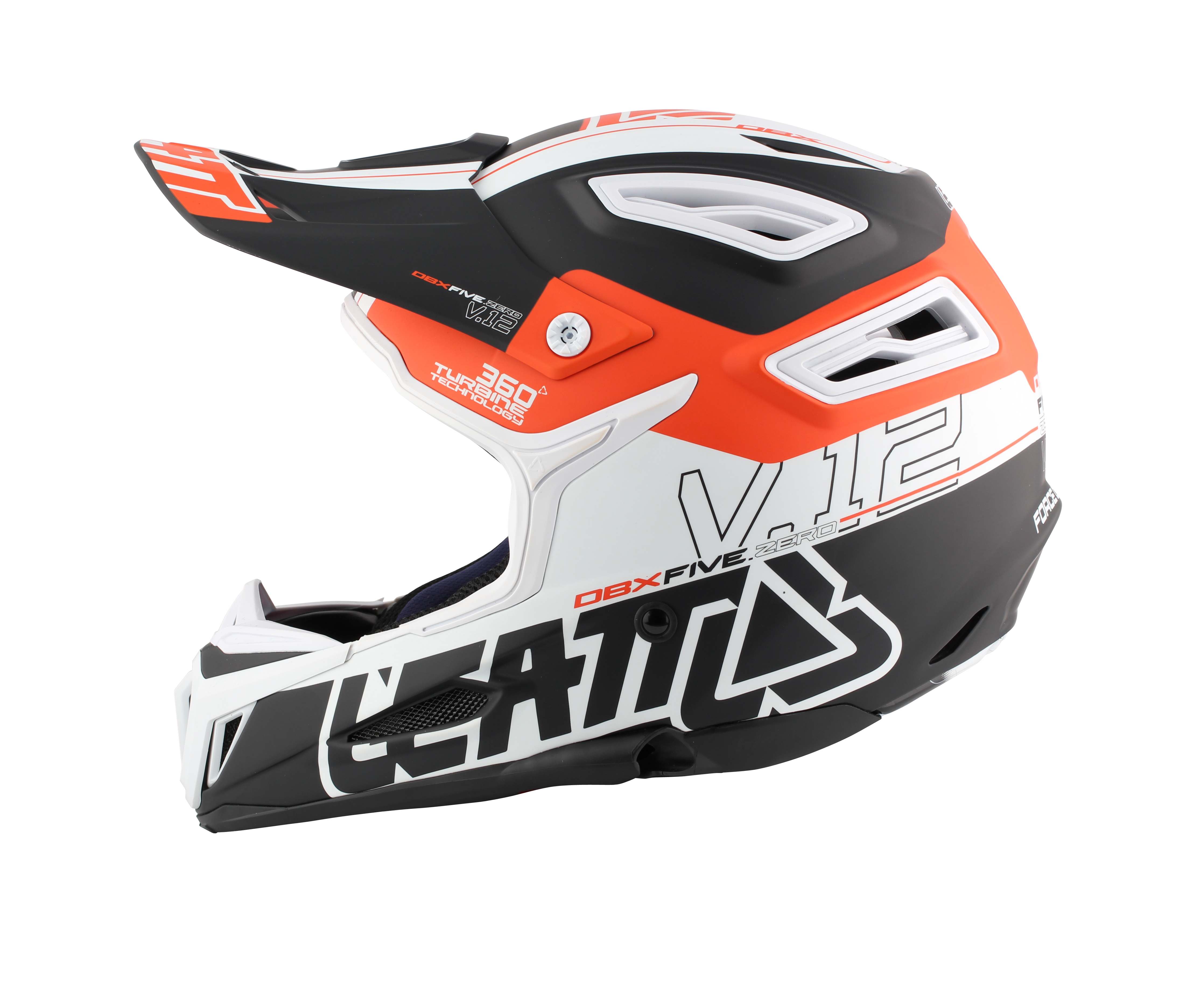 Helmet DBX 5.0 V12 Black Orange White Side 1