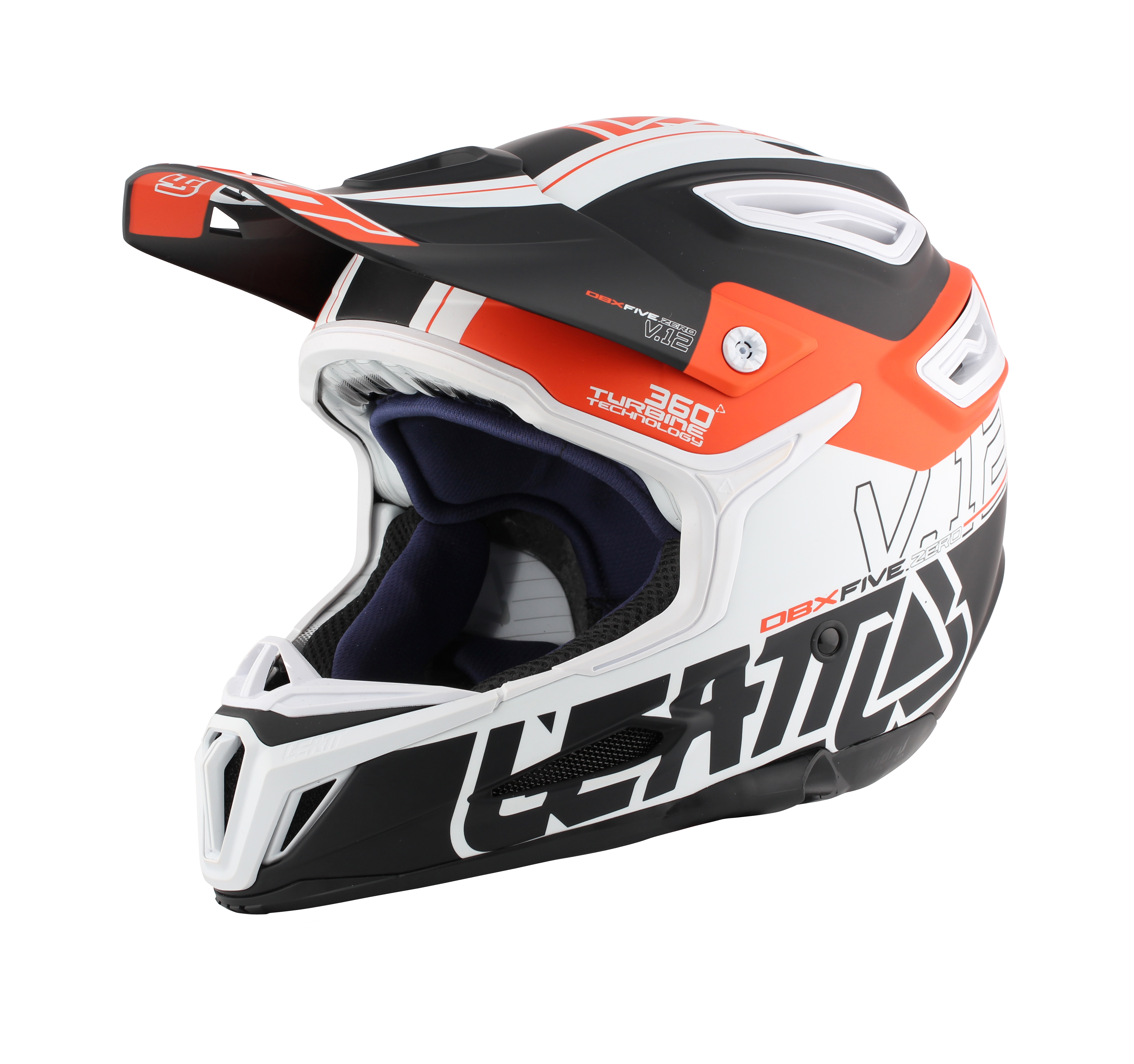 Helmet DBX 5.0 V12 Black Orange White Side 2