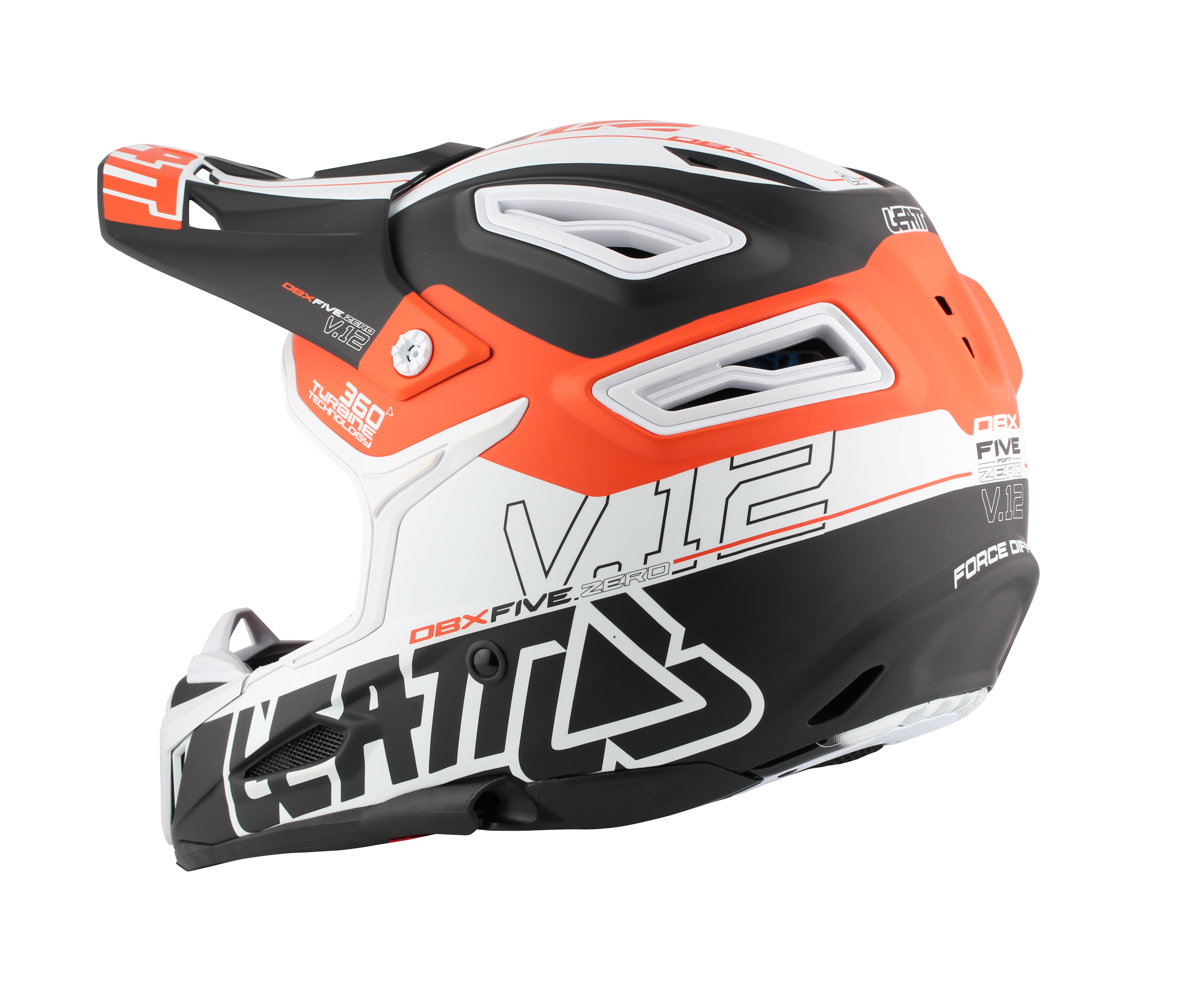 Helmet DBX 5.0 V12 Black Orange White Side 3