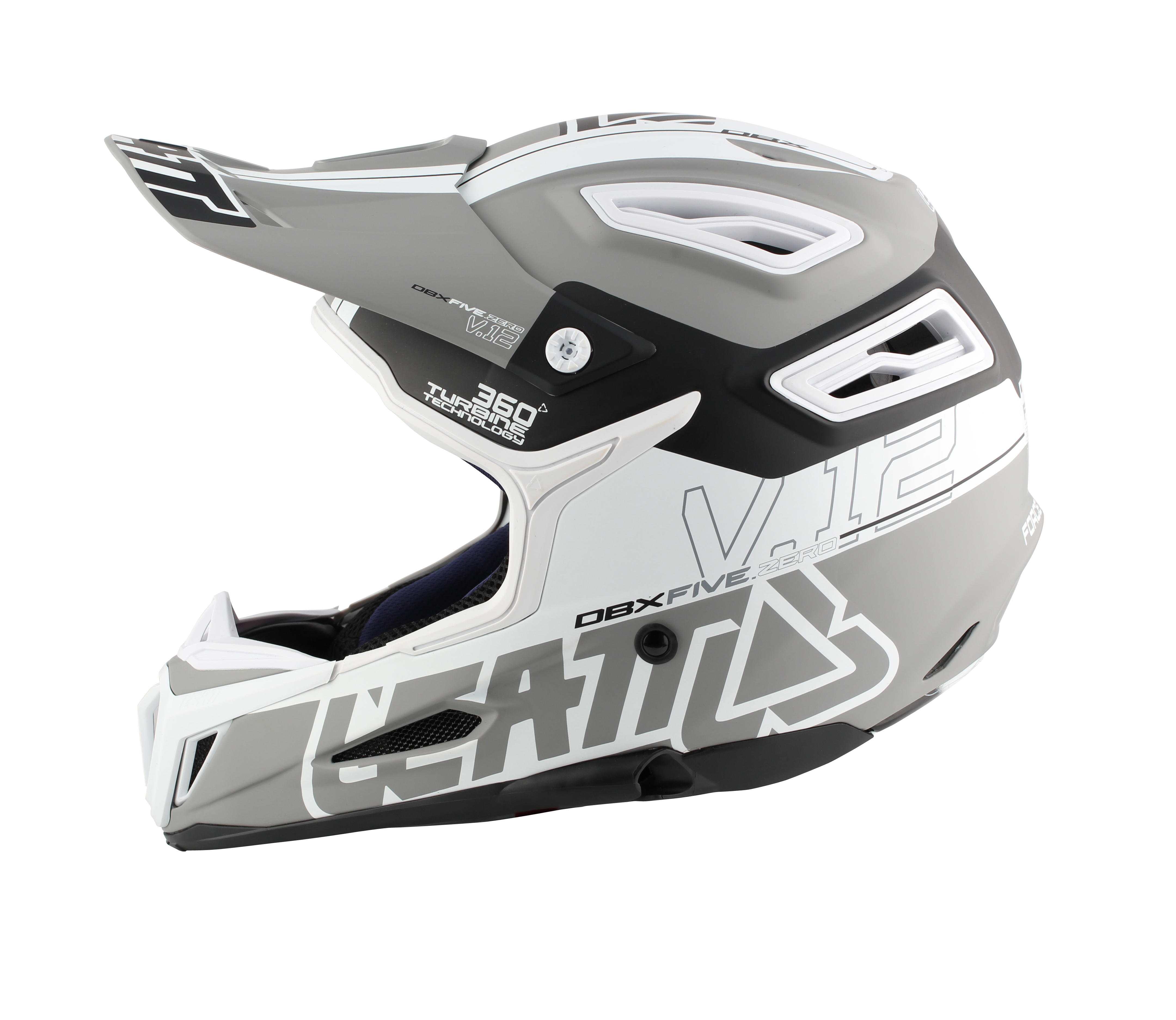 Helmet DBX 5.0 V12 Grey Black White Side 1