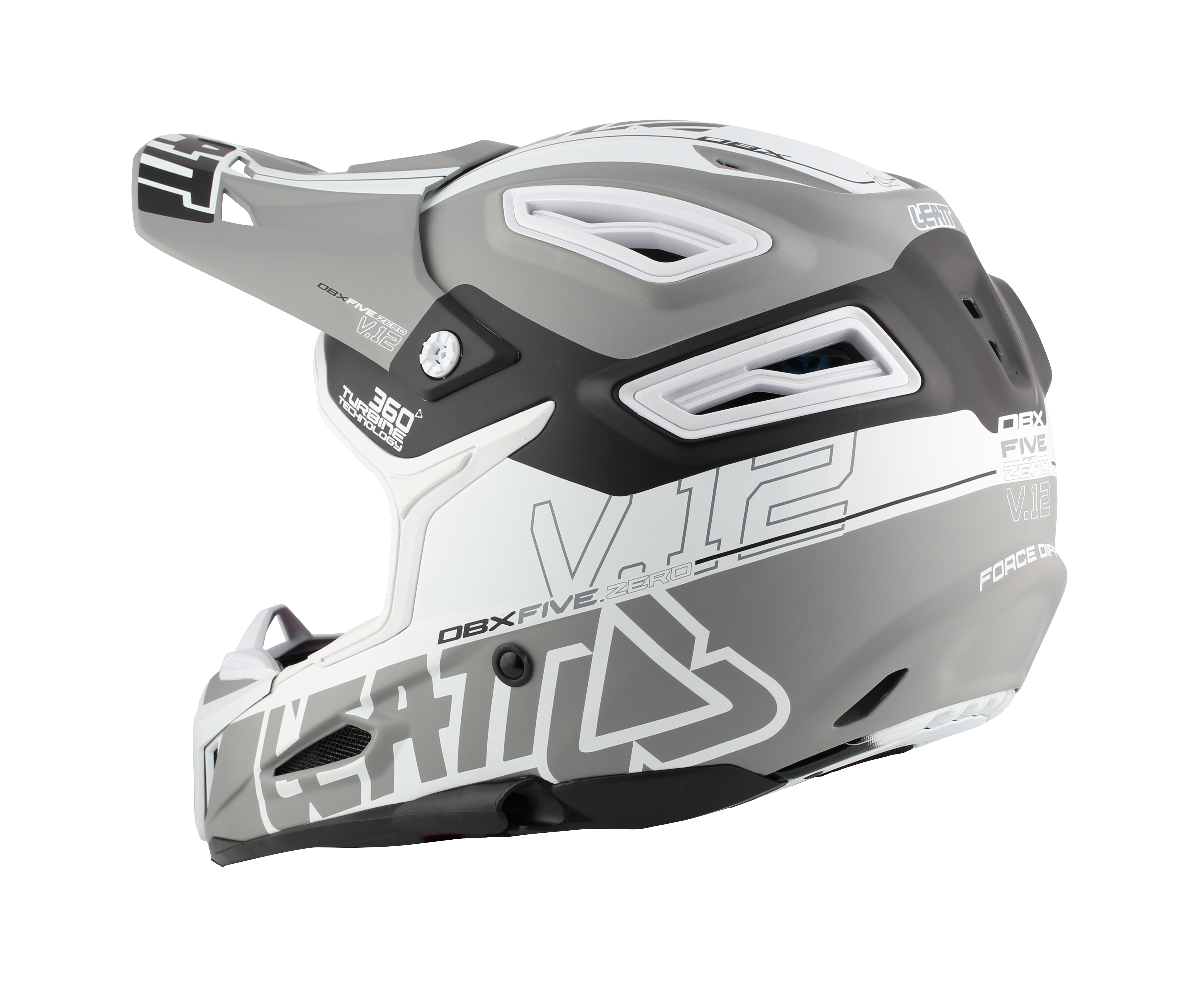Helmet DBX 5.0 V12 Grey Black White Side 3