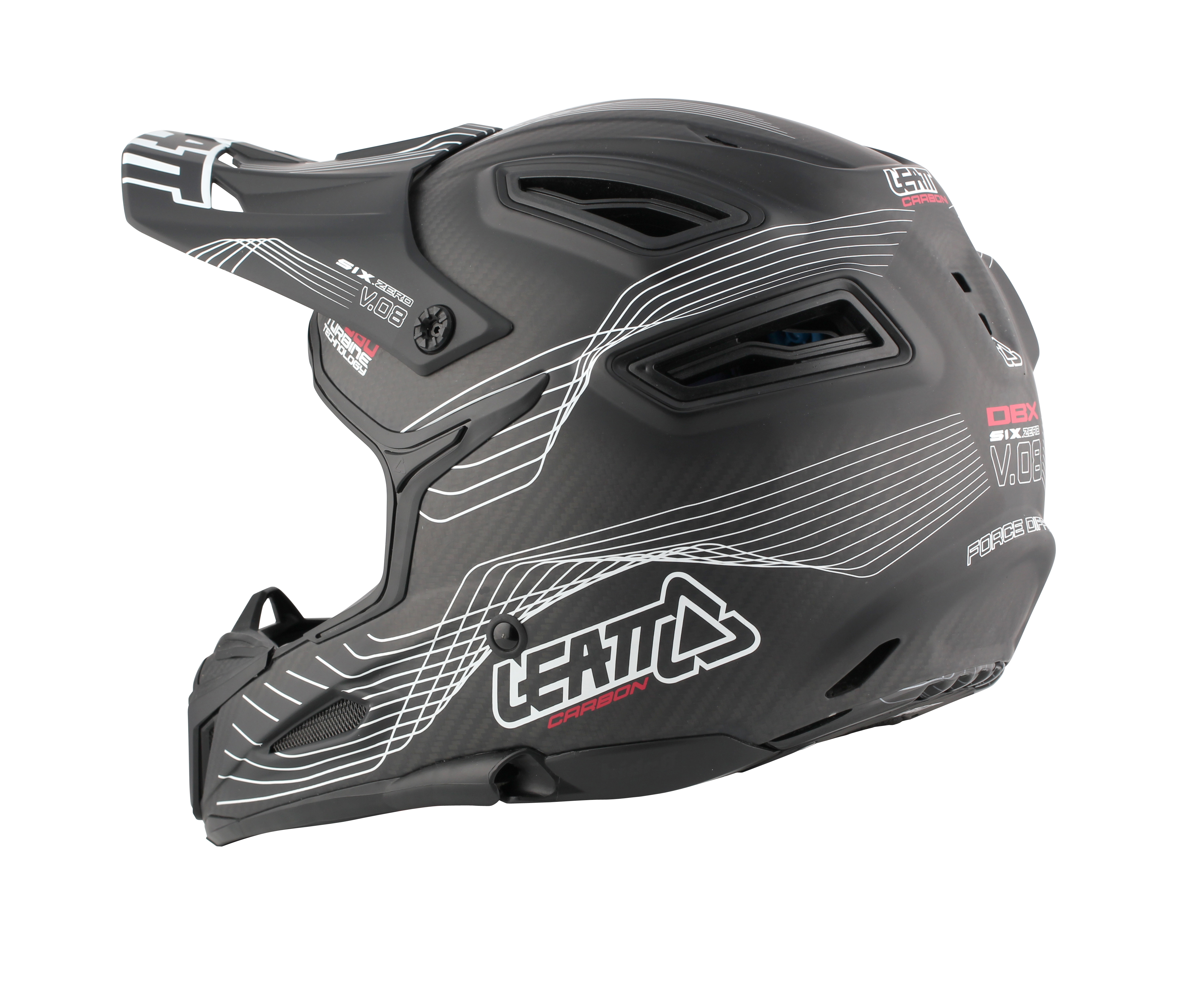 Helmet DBX 6.0 Carbon V08 Carbon White Red Side 3