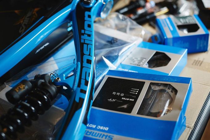 Das Unterrohr des Transition Bikes TR500 Rahmens