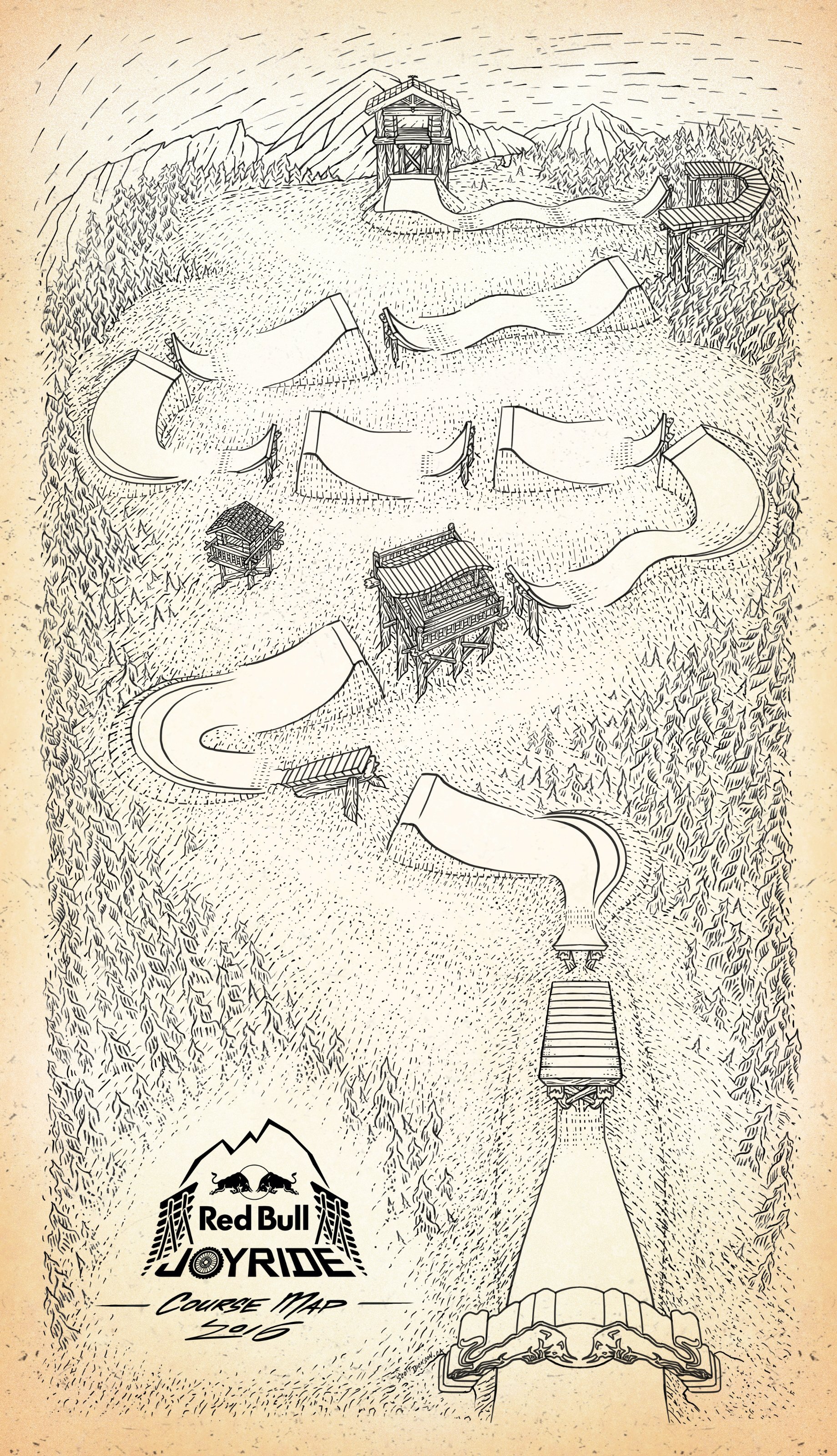 So sieht der Parcous des Red Bull Joyride-Contests 2016 in Whistler aus