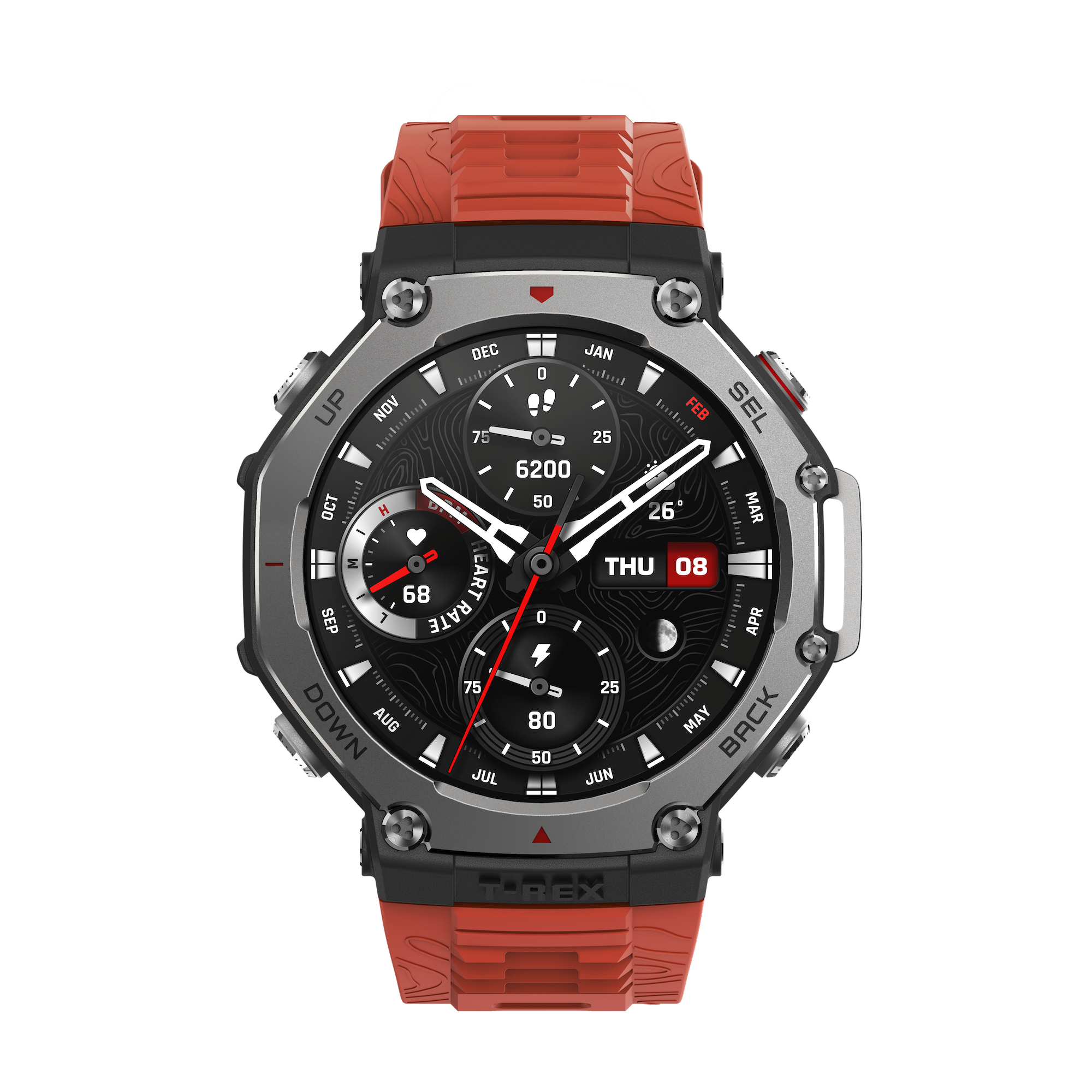 (C) Amazfit T-Rex 3 - Lava Orange - Front 2 Amazfit T-Rex 3