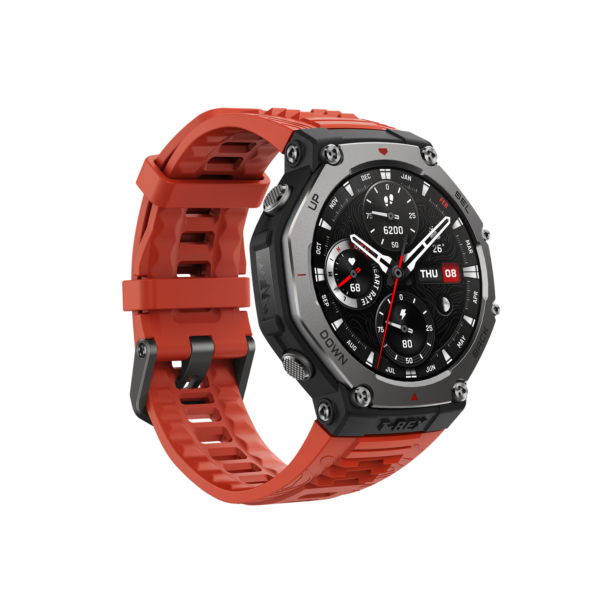 (C) Amazfit T-Rex 3 - Lava Orange - Right 45degree Amazfit T-Rex 3