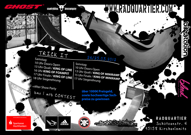 Flyer Trick it Contest im Radquartier in Kirchenlamitz 