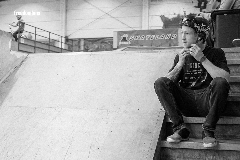 Janek Wentzky auf dem We don't care BMX-Contest in der iPunkt-Halle in Hamburg