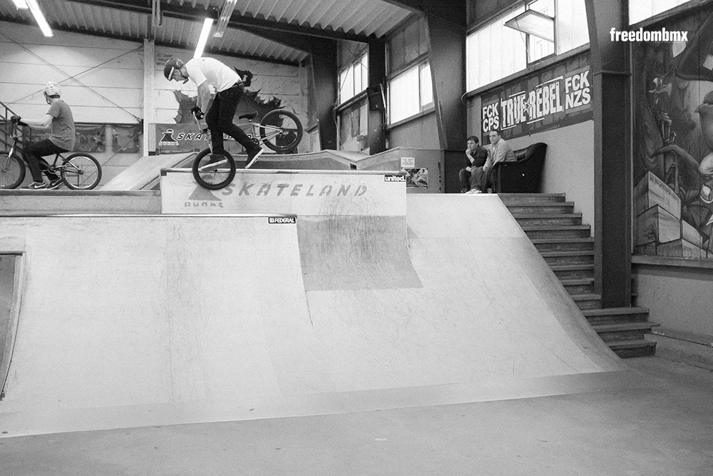 Kenneth Posern auf dem We don't care BMX-Contest in der iPunkt-Halle in Hamburg