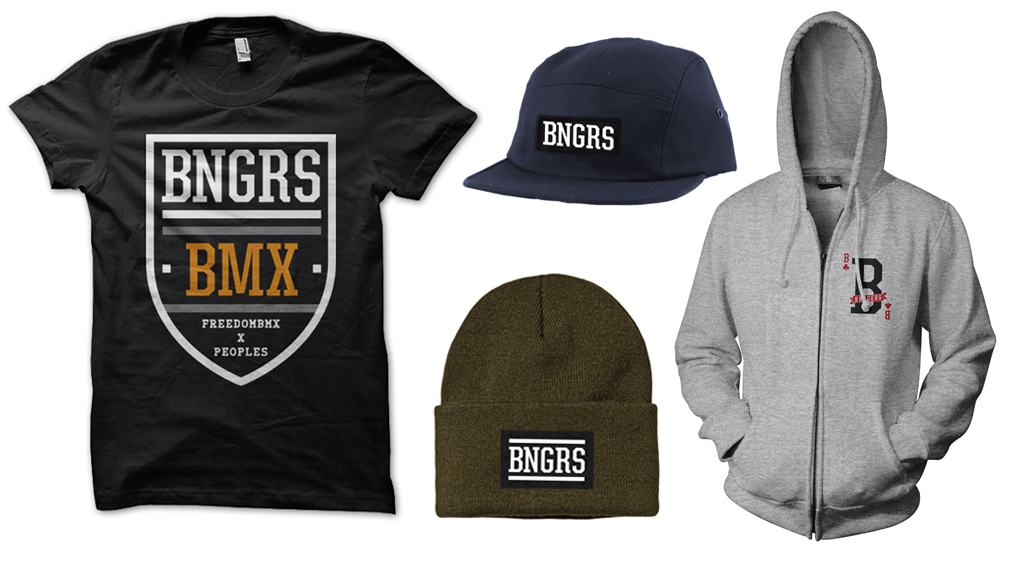 Hier findest du die Klamottenkollektion zum Bangers Freestyle Film Festival 2014 mit allen T-Shirts, Hoodies, Caps und Beanies, designed by Rob Loeber.