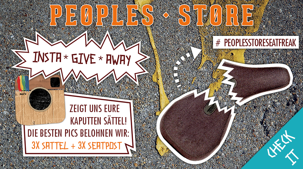 Der Peoples Store verschenkt in einem Instagram-Gewinnspiel drei Sättel plus Sattelstangen an Bedürftige. Hier erfährst du mehr über dieses Gewinnspiel.