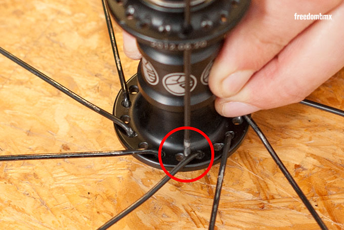 Äußere Speiche einsetzen