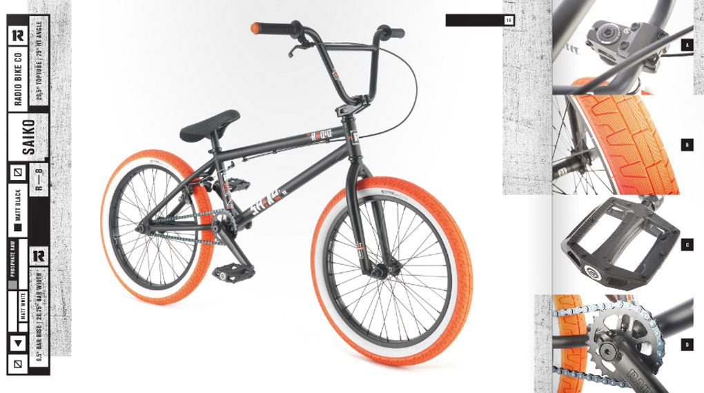 40 Seiten BMX und MTB: Ganz gleich, ob du auf der Suche nach einem 16-, 20- oder 26"-Rad bist, im 2015er Katalog von Radio Bikes wirst du bestimmt fündig.