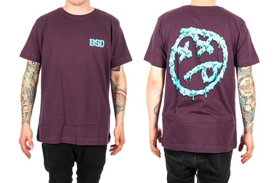 BSD 'Melting Acid Face' Shirt, schwarz, grau oder lila, m-xxl, 27,95 €