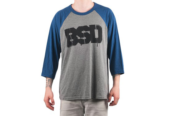 BSD 'Spray Logo' 3/4 Sleeve Baseball Shirt, grau oder weiß, m-xl, 31,95 €